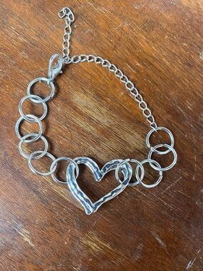 CDC Silver Heart Link Bracelet - Women Jewelry